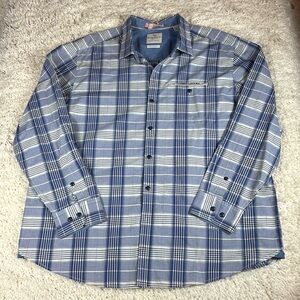 Tommy Bahama Men's 100% Cotton Casual Button Down Shirt. Blue/white, Size XXL